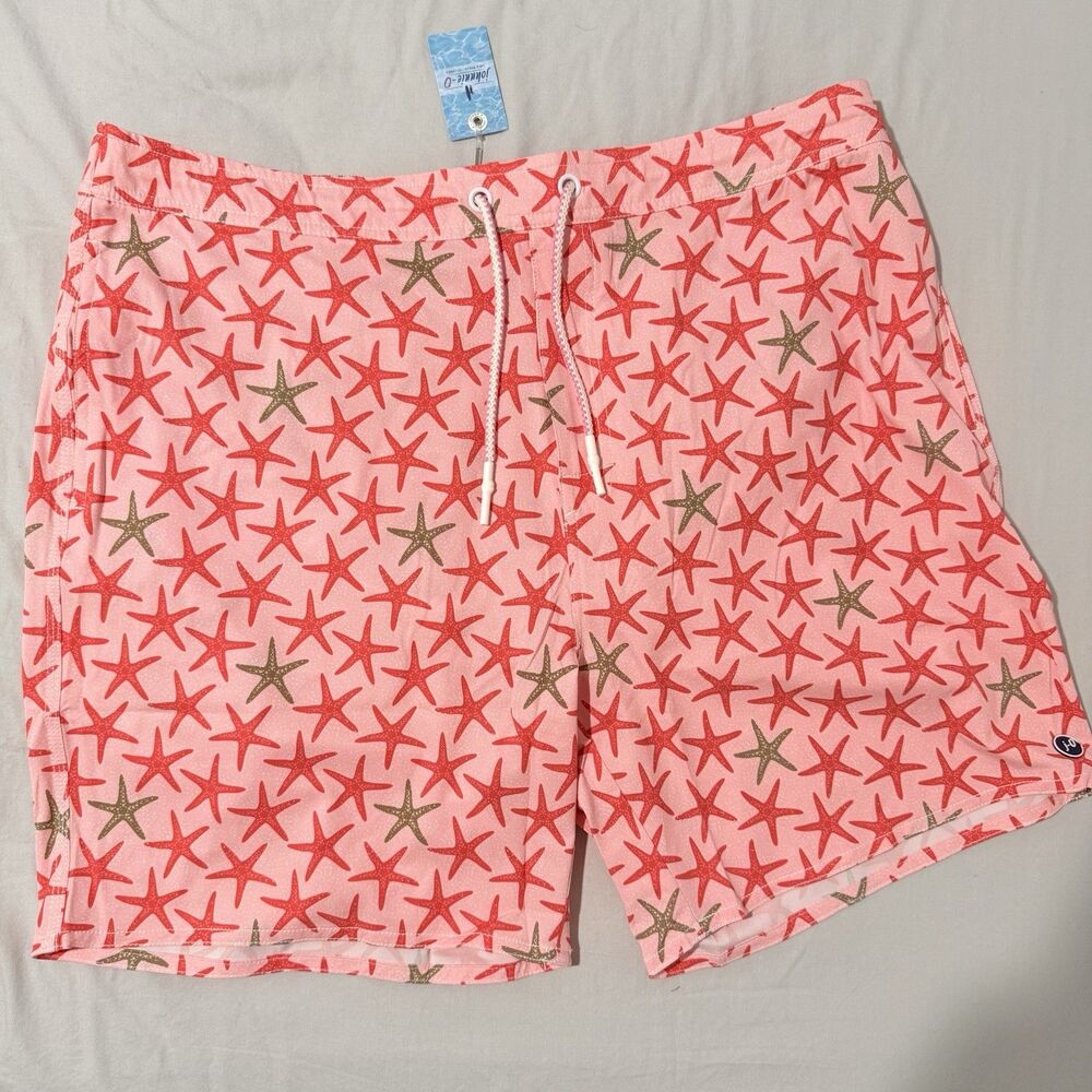 Johnnie-O Men's Seastar Elastic 7" Boardshorts Porto Pink Sz XXL